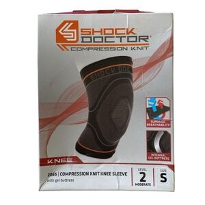 Shock Doctor Compression Knit Knee Sleeve Size Small Level 2 Gel Buttress 2065